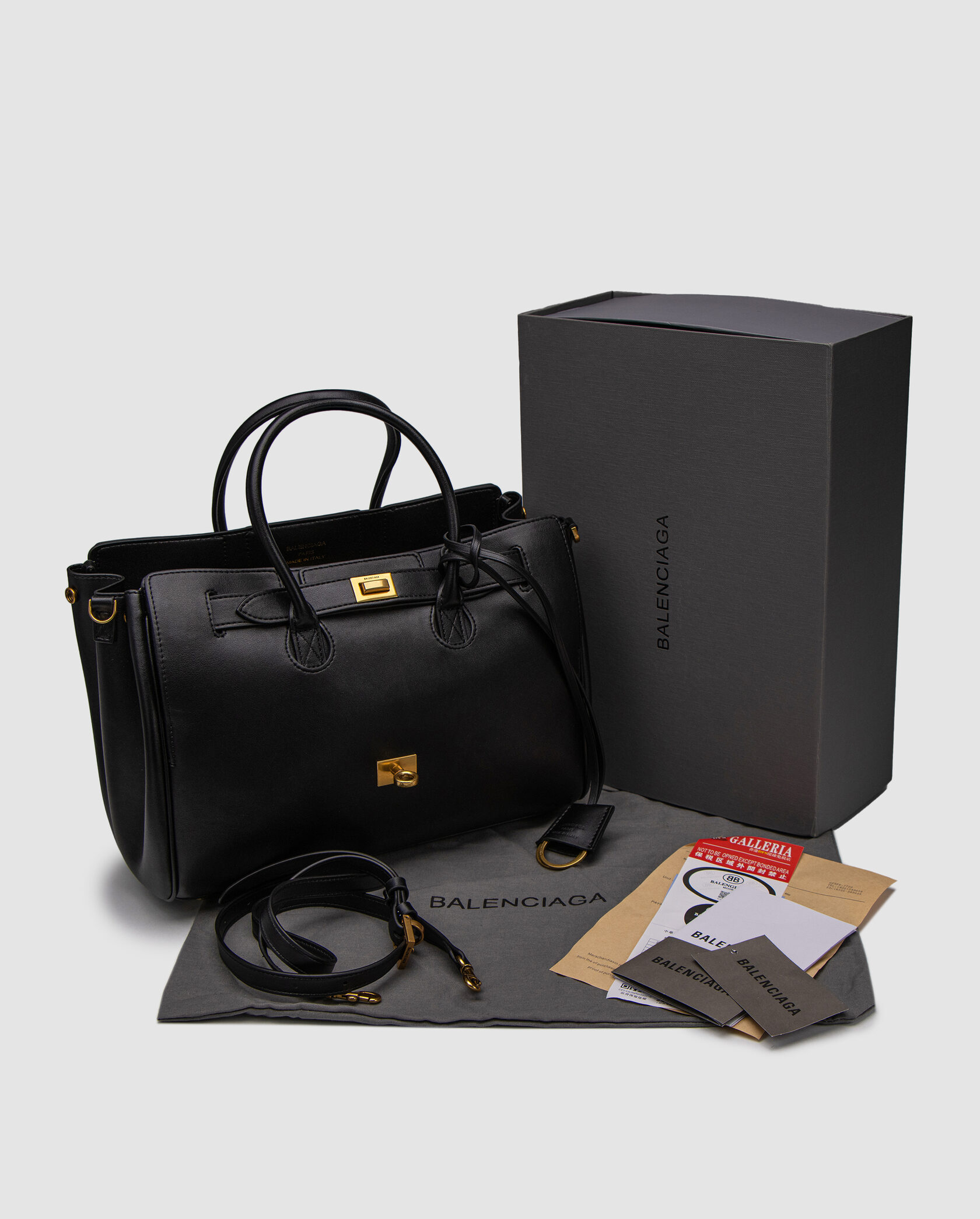 Balenciaga Bel Air Small Carry All Bag in Black\Gold - 2