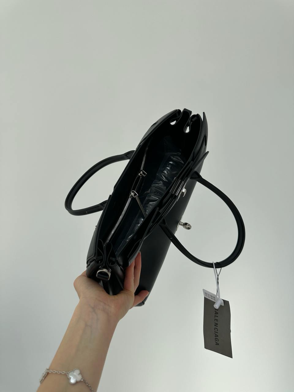 Balenciaga Bel Air Small Carry All Bag in Black\Silver - 8