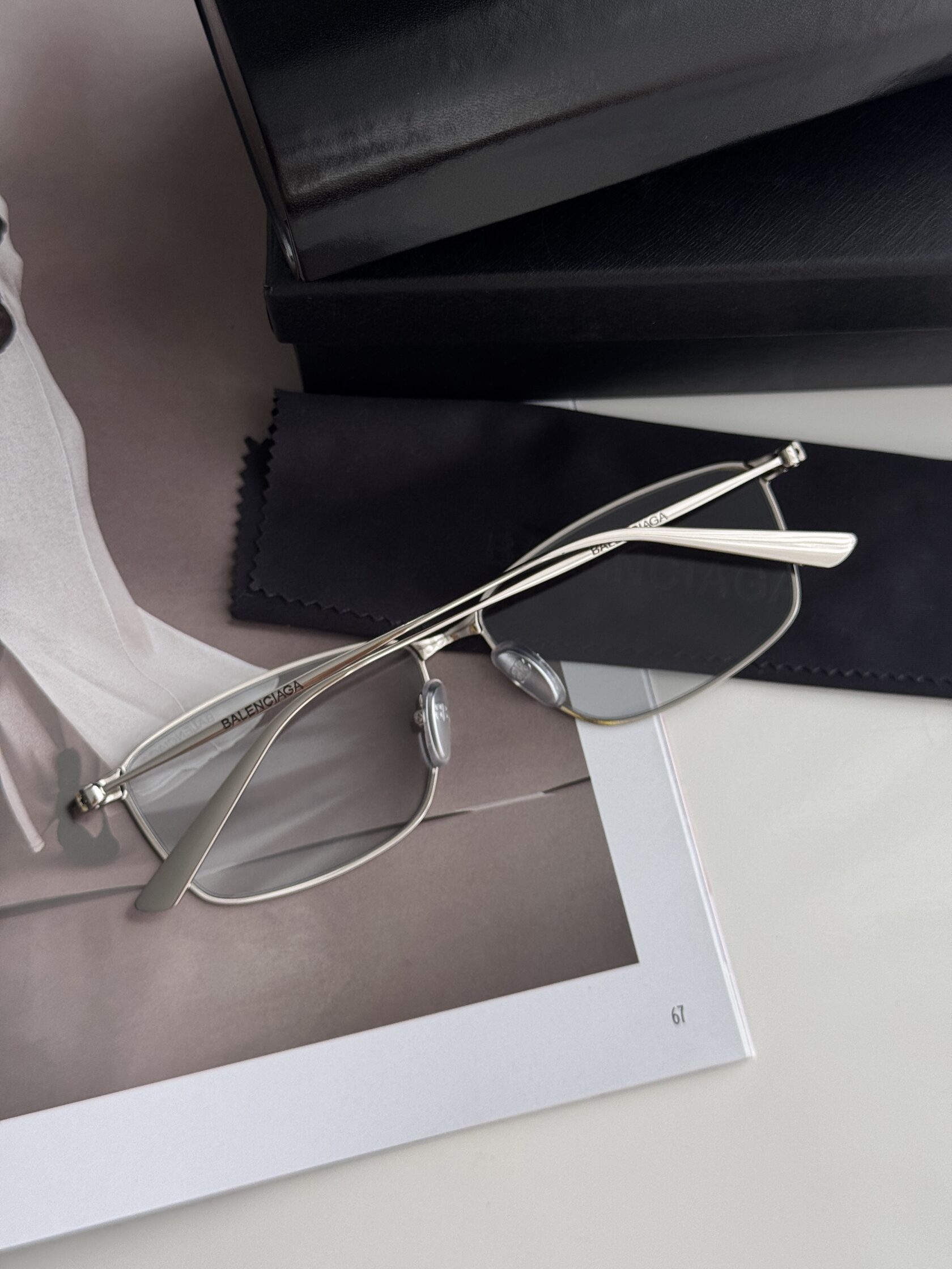 Balenciaga Clear/Silver BB0415O 002 XL - 4