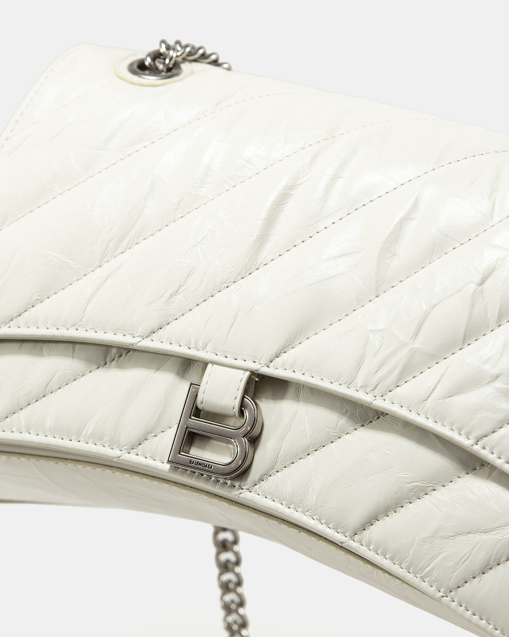 Balenciaga Crush Chain Bag Quilted in White\Silver - 7
