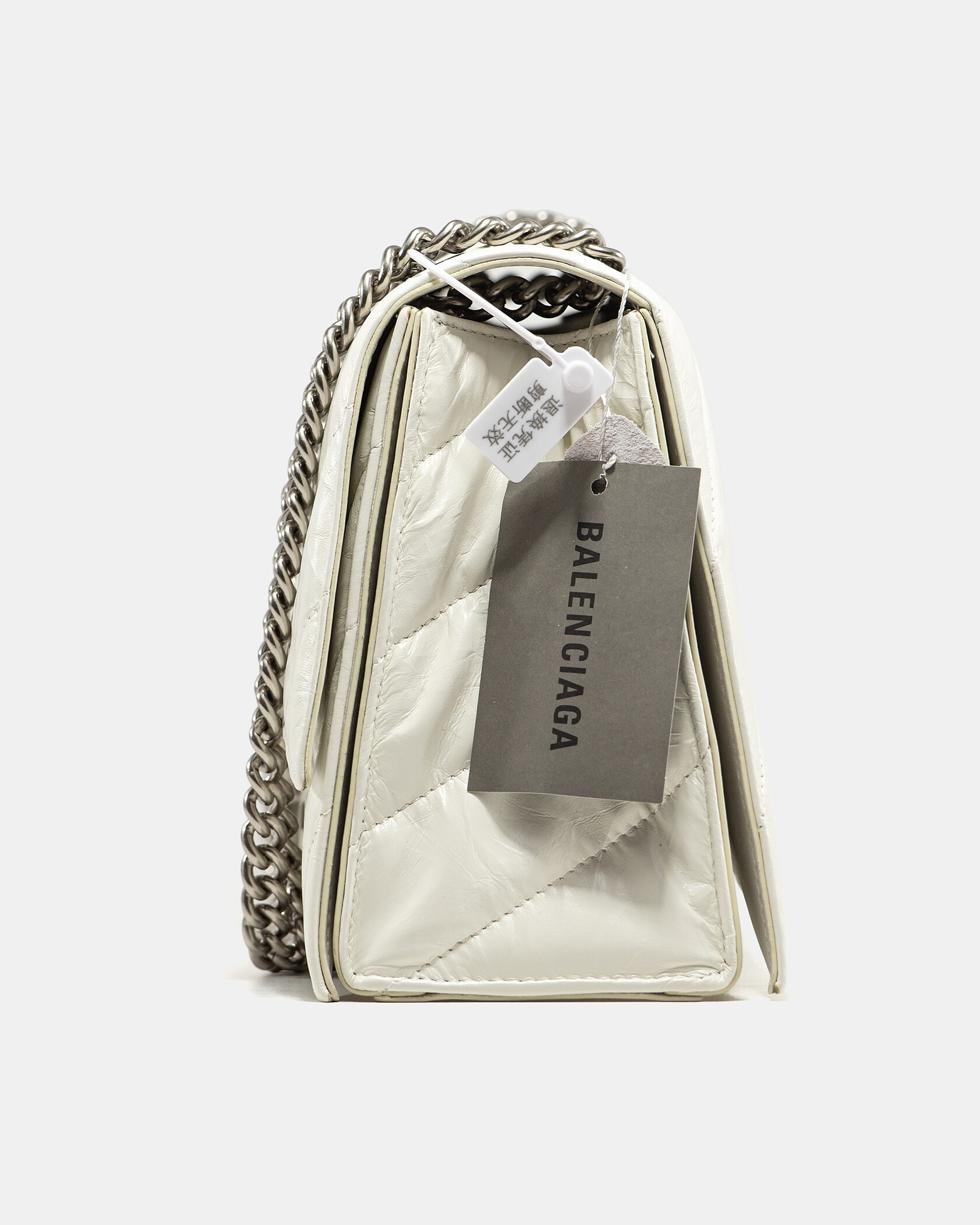 Balenciaga Crush Chain Bag Quilted in White\Silver - 8