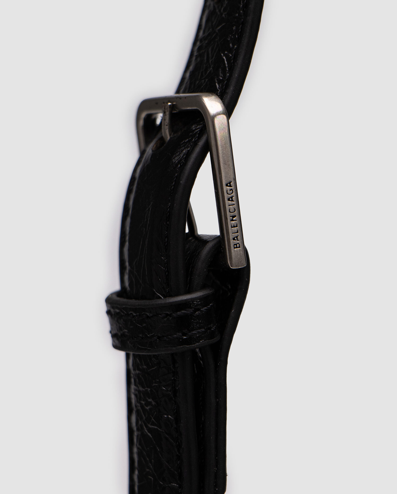 Balenciaga Crush Medium Handbag Crushed Calfskin in Black\Silve - 11