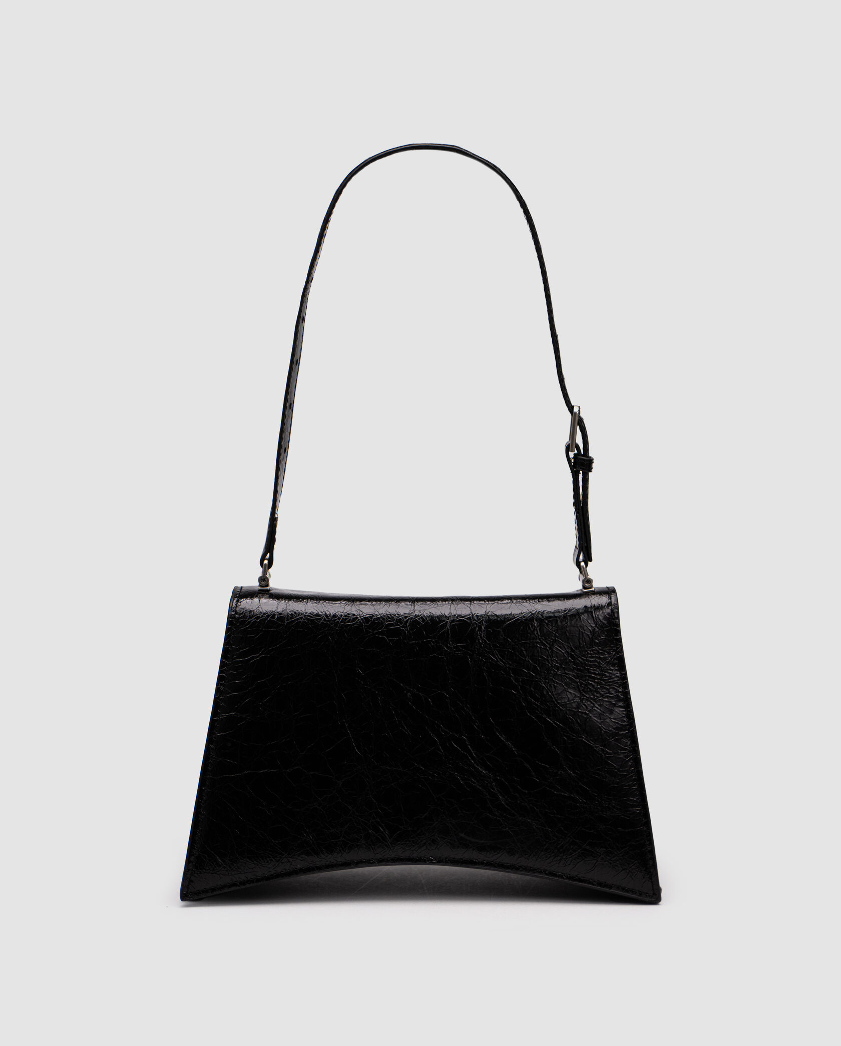 Balenciaga Crush Medium Handbag Crushed Calfskin in Black\Silve - 4