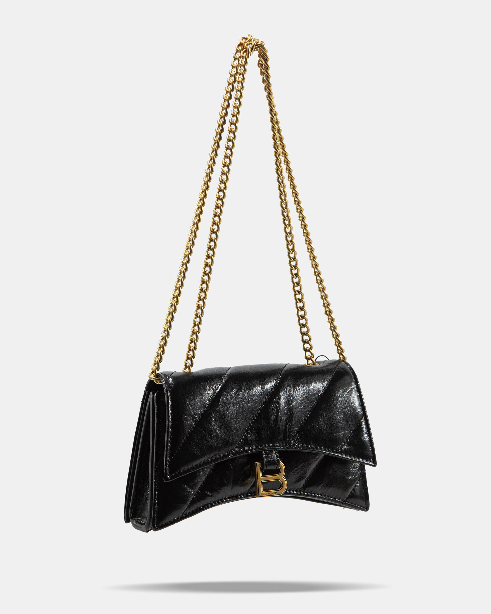 Balenciaga Crush Small Chain Bag Quilted in Black\Gold - 5