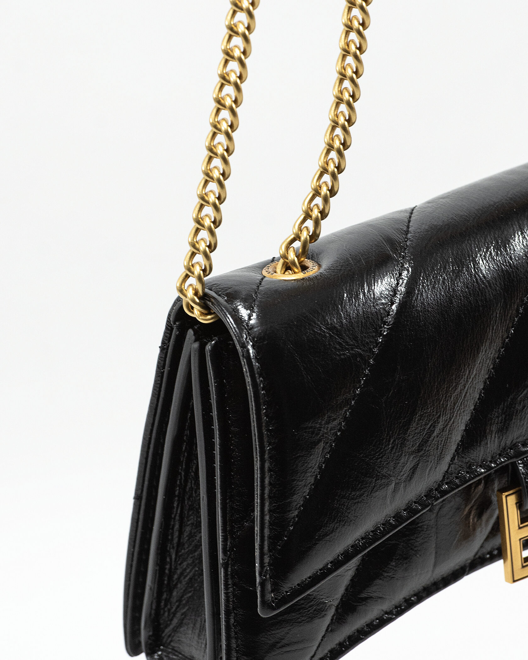 Balenciaga Crush Small Chain Bag Quilted in Black\Gold - 9