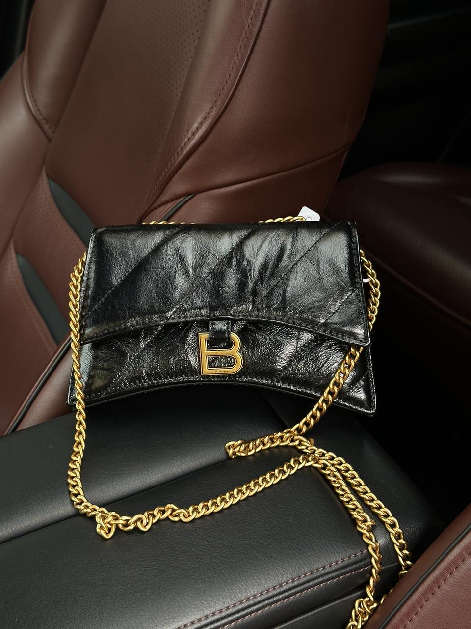 Balenciaga Crush Small Chain Bag Quilted in Black - 10