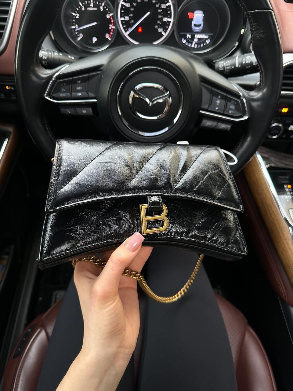 Balenciaga Crush Small Chain Bag Quilted in Black - 11