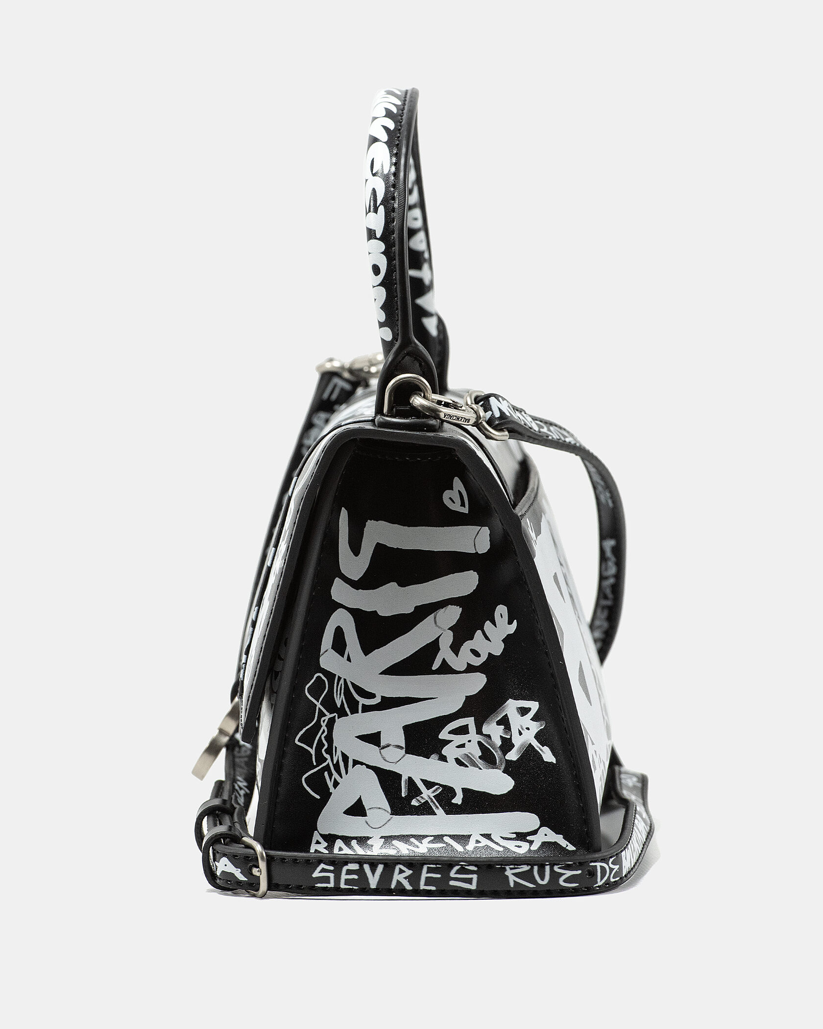 Balenciaga Hourglass Small Handbag Graffiti in Black - 8