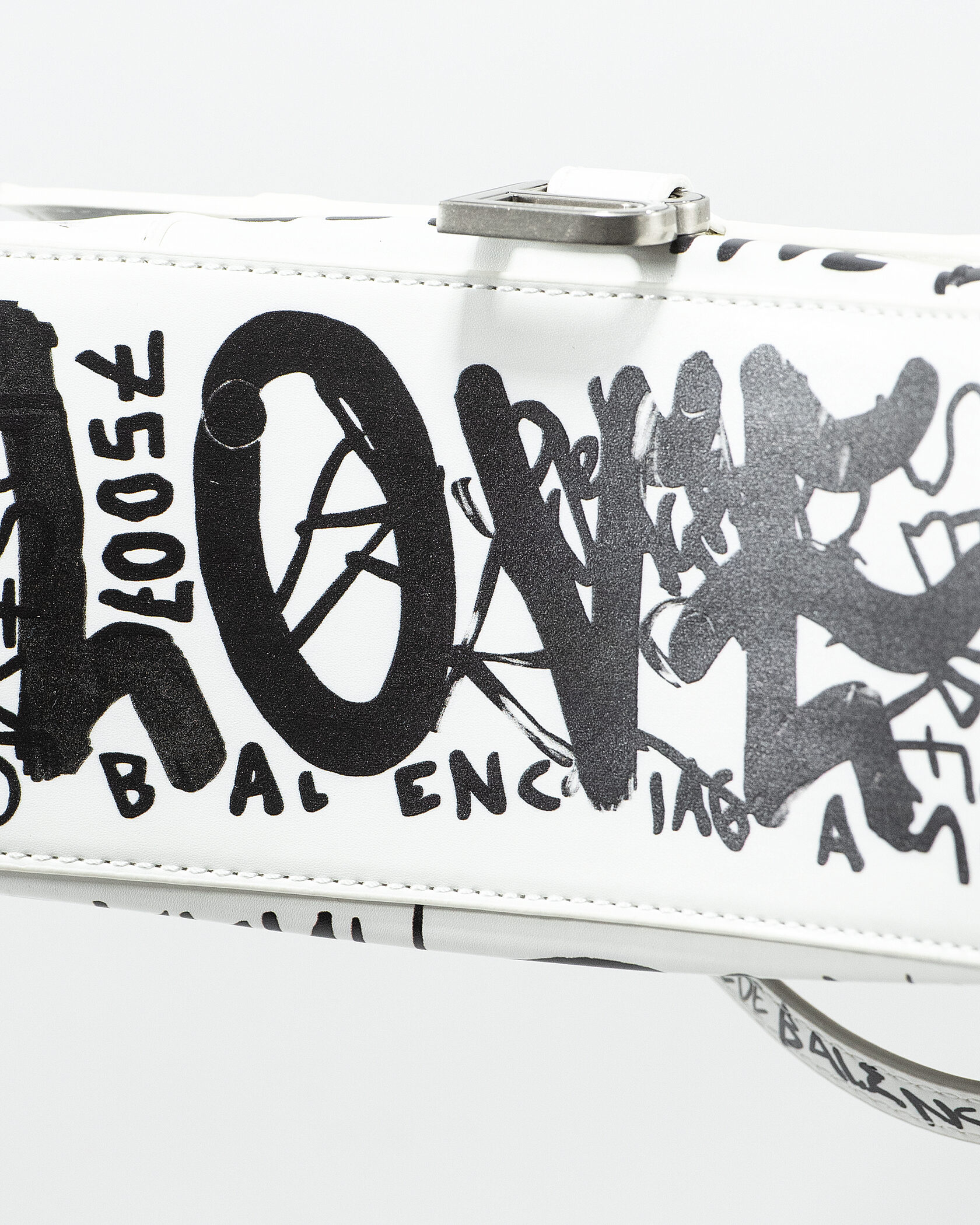 Balenciaga Hourglass Small Handbag Graffiti in White - 11