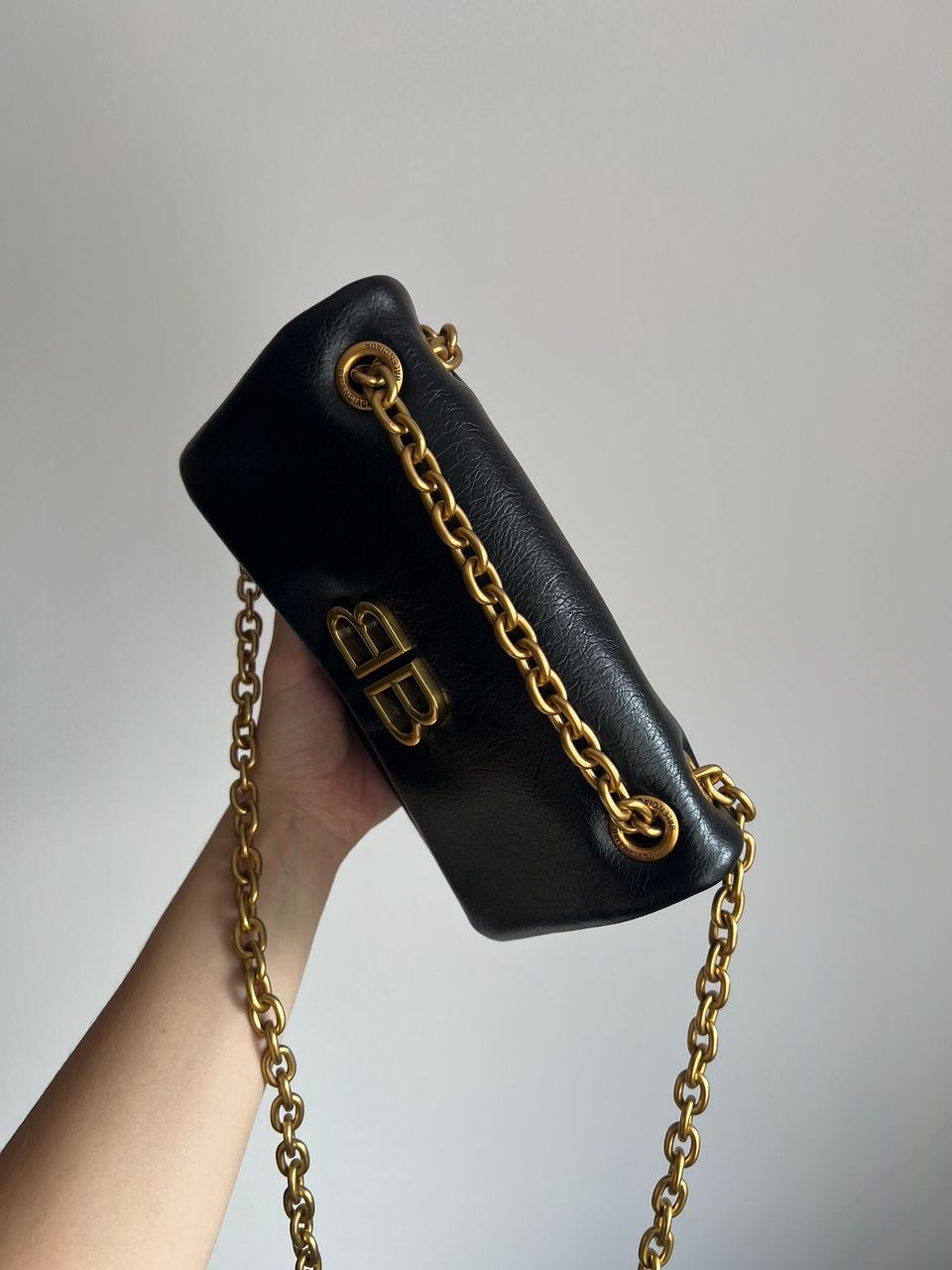 Balenciaga Monaco Mini Chain Bag Black/Gold - 6