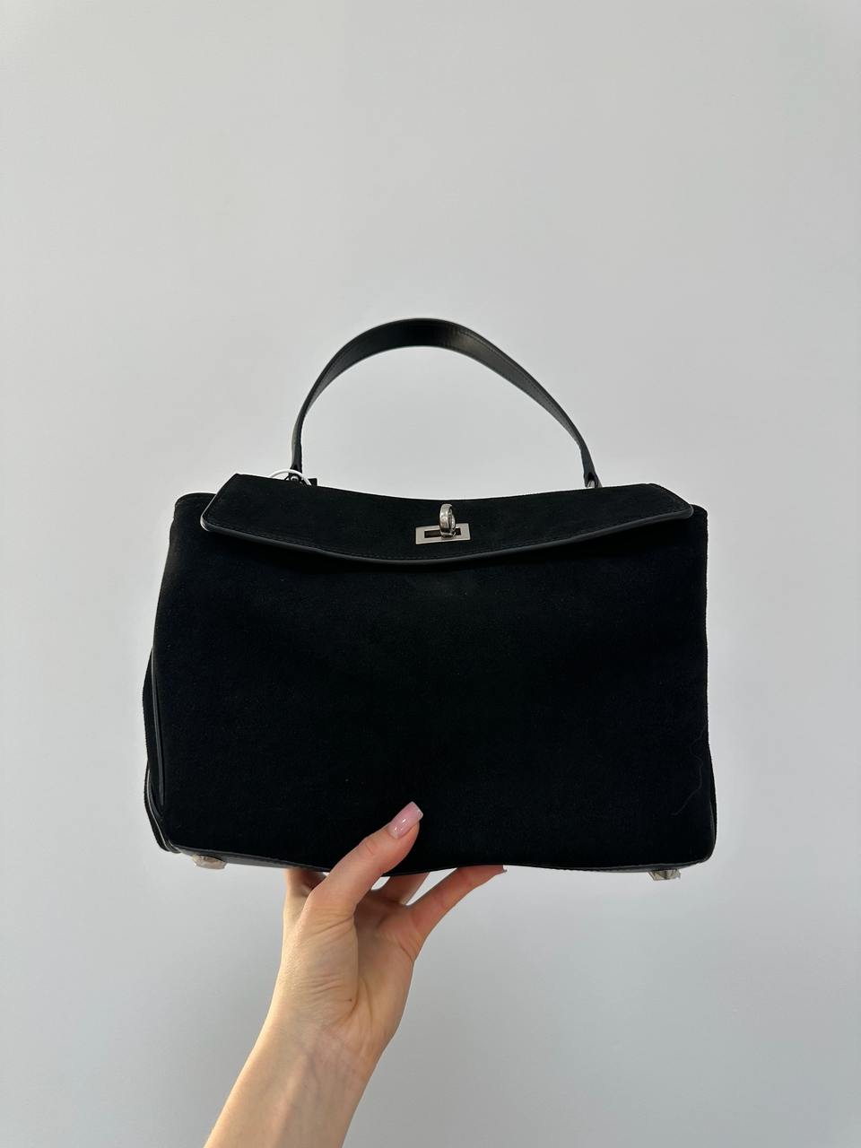 Balenciaga Rodeo Black Suede/Silver Hardware - 3