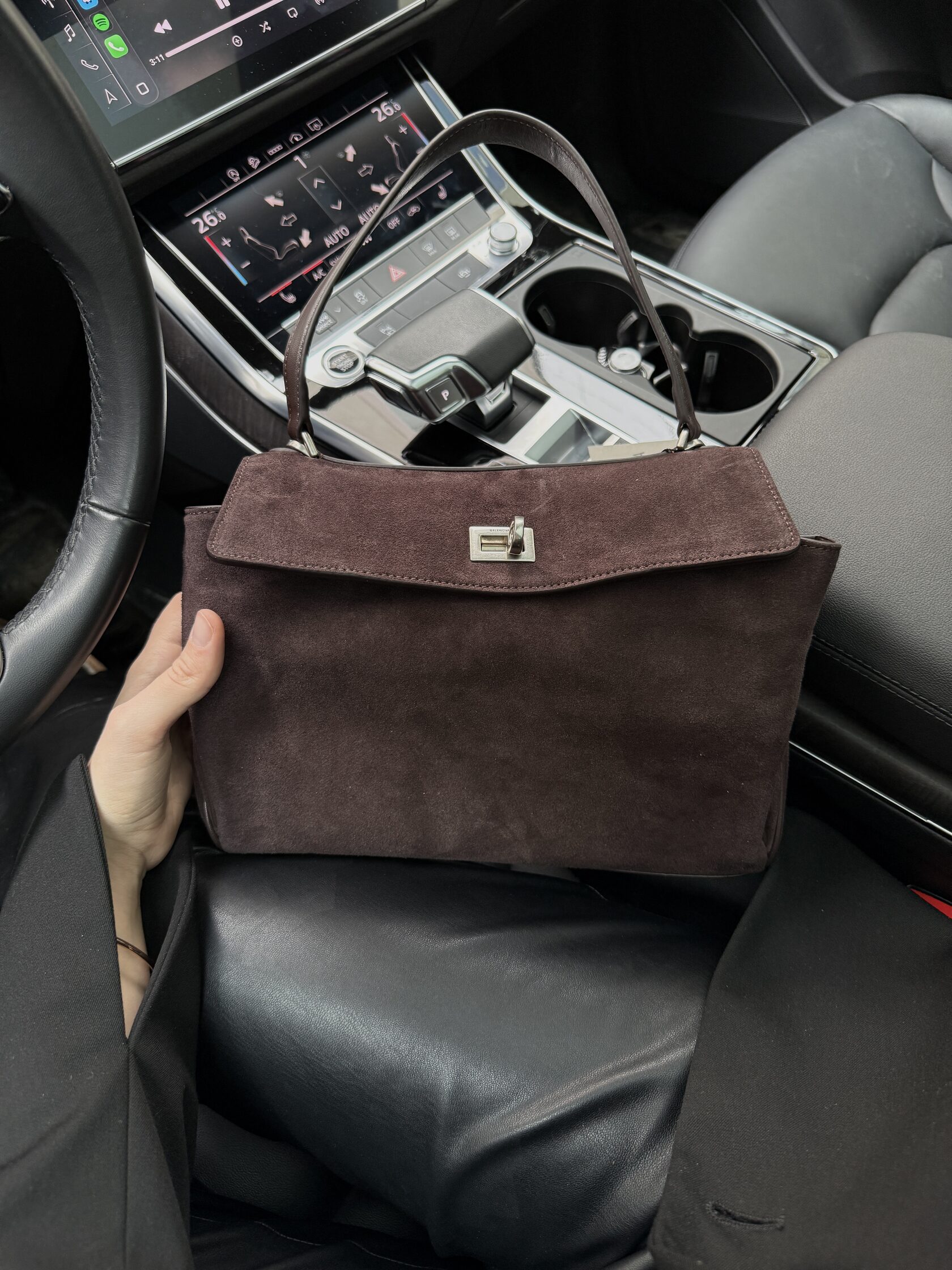 Balenciaga Rodeo Brown Suede/Silver Hardware - 14