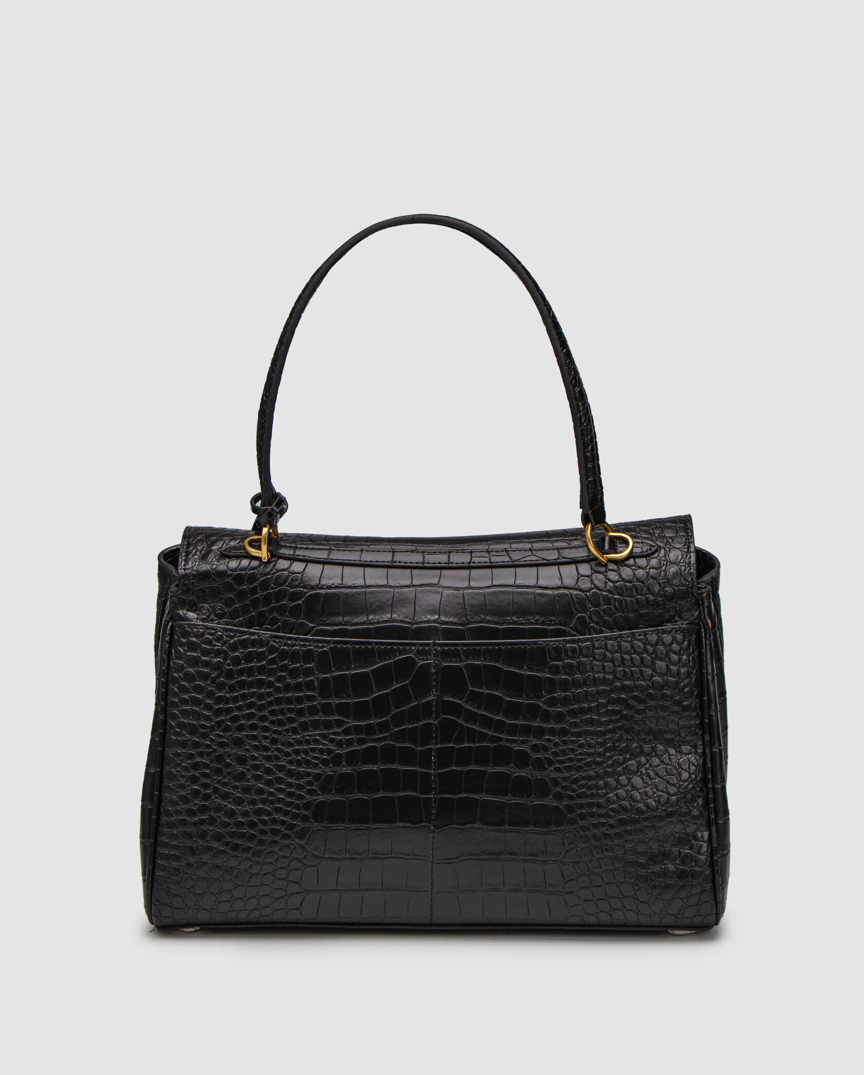 Balenciaga Rodeo Large Crocodile Embossed Black/Gold - 3