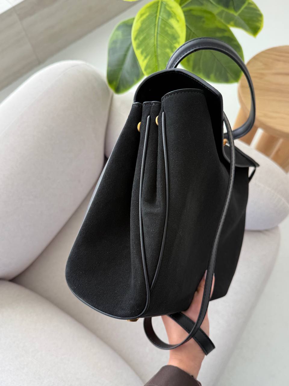 Balenciaga Rodeo Large Suede Black/Gold Hardware - 10