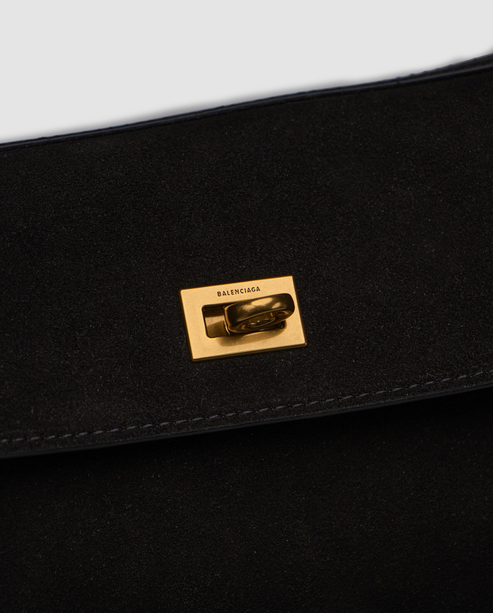 Balenciaga Rodeo Large Suede Black/Gold Hardware - 10