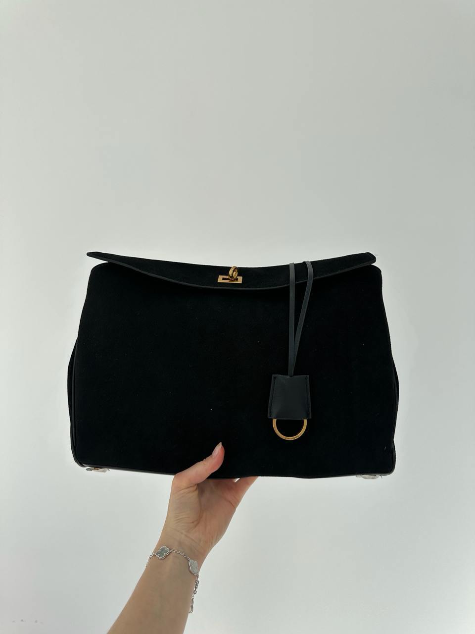 Balenciaga Rodeo Large Suede Black/Gold Hardware - 4