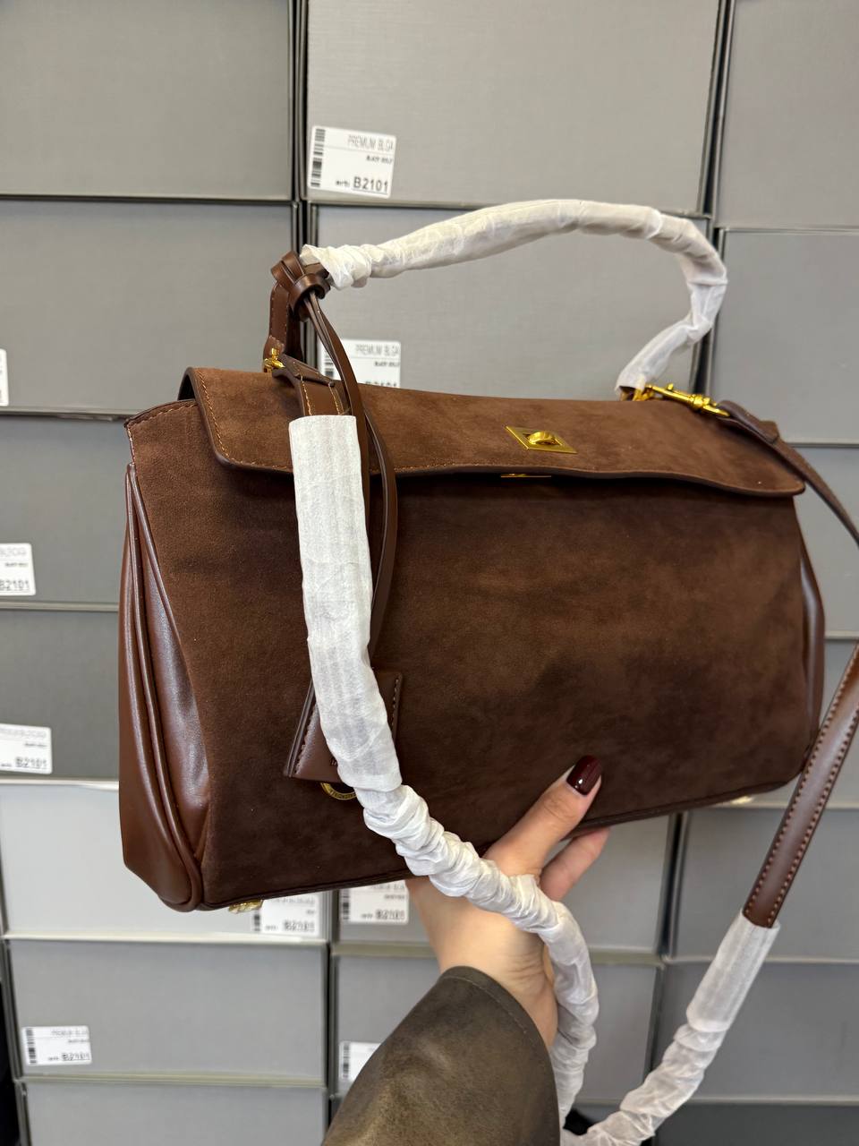 Balenciaga Rodeo Large Suede Brown/Gold Hardware - 3