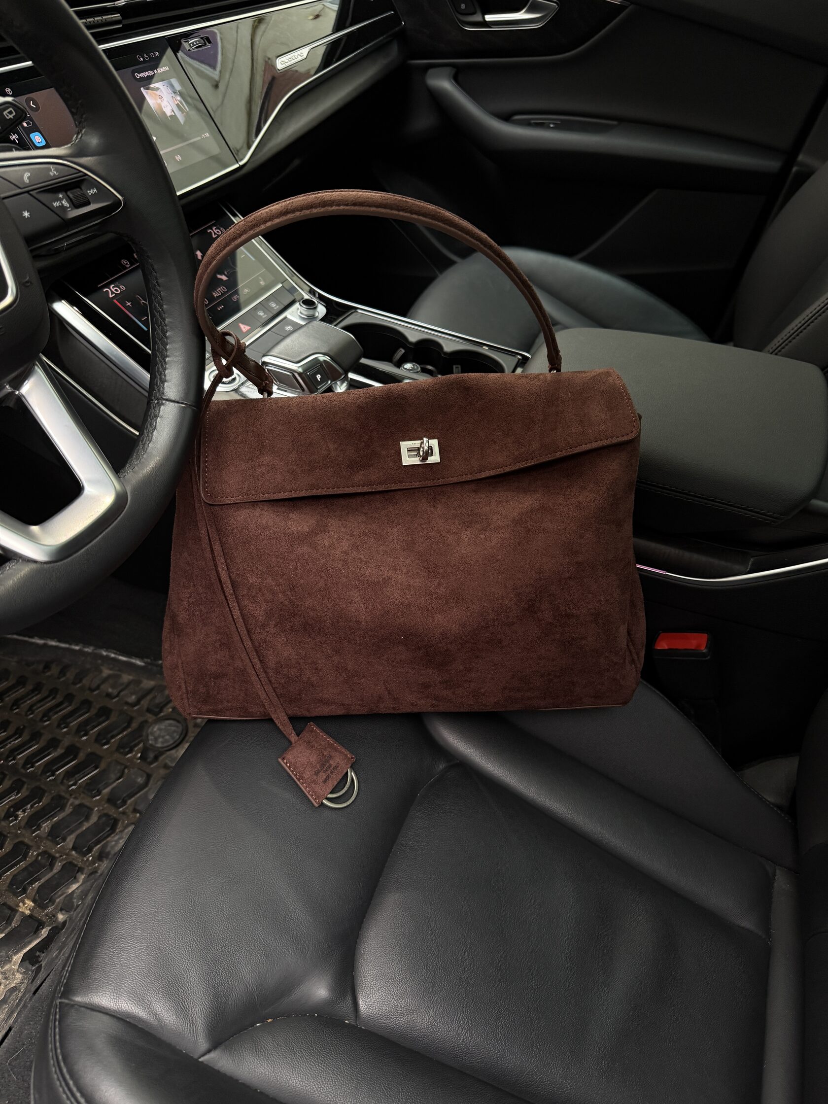 Balenciaga Rodeo Large Suede Brown/Silver Hardware - 14