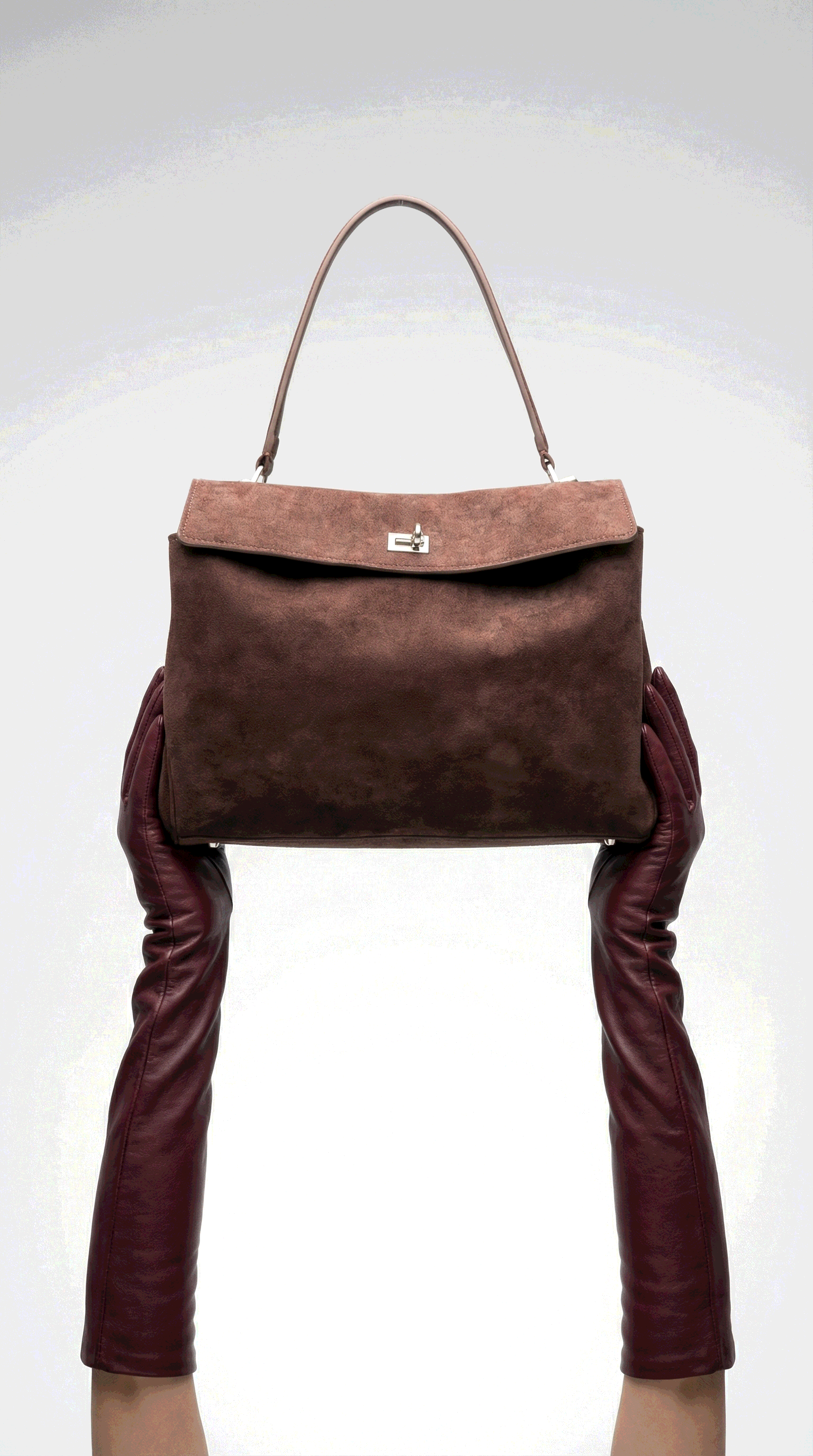 Balenciaga Rodeo Large Suede Brown/Silver Hardware - 5