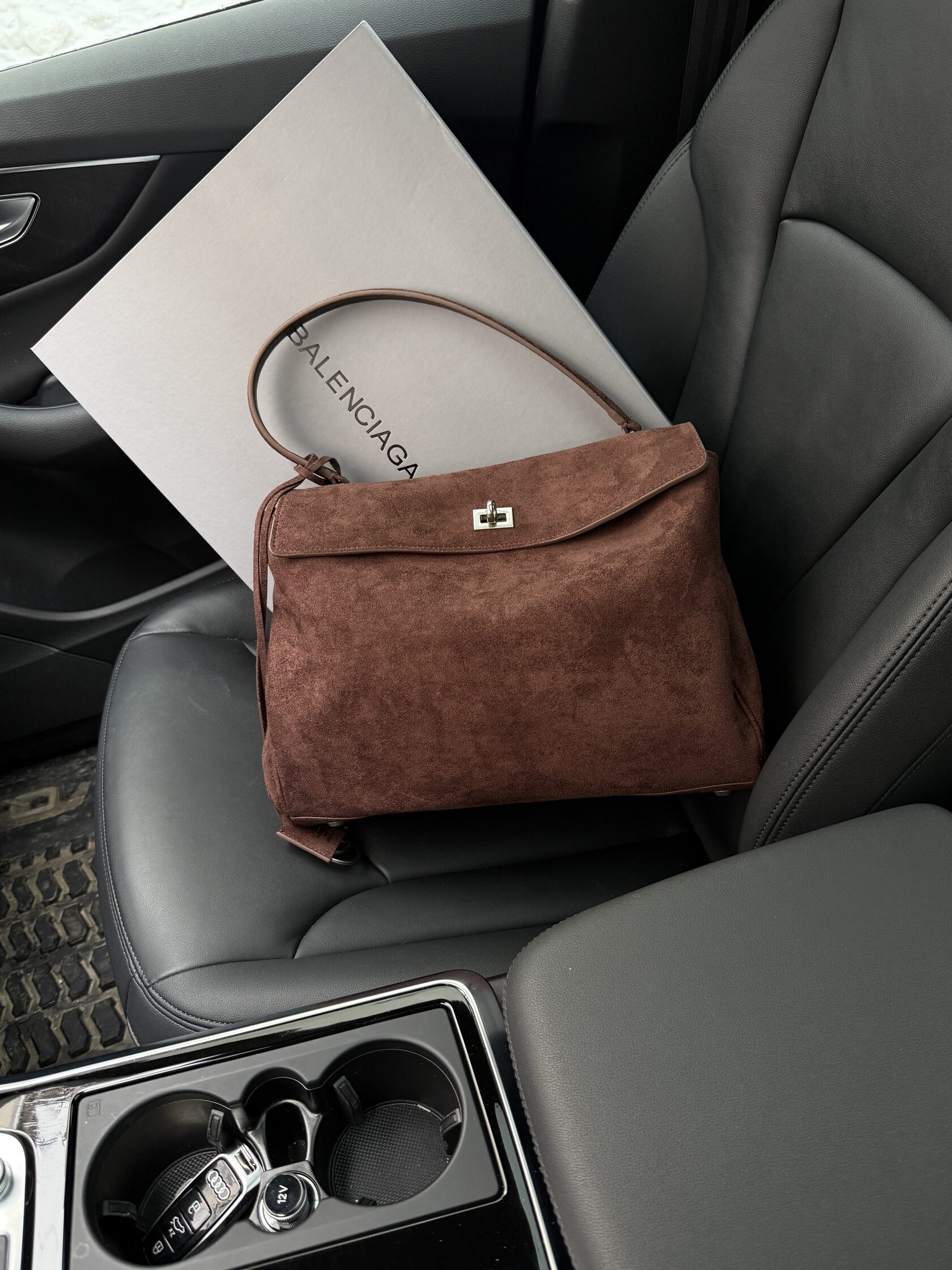 Balenciaga Rodeo Large Suede Brown/Silver Hardware - 8