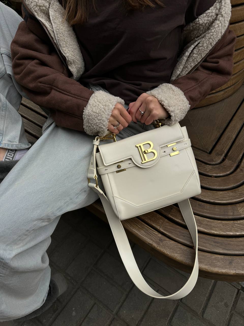 Balmain B-Buzz 23 Bag in White Box Leather - 3