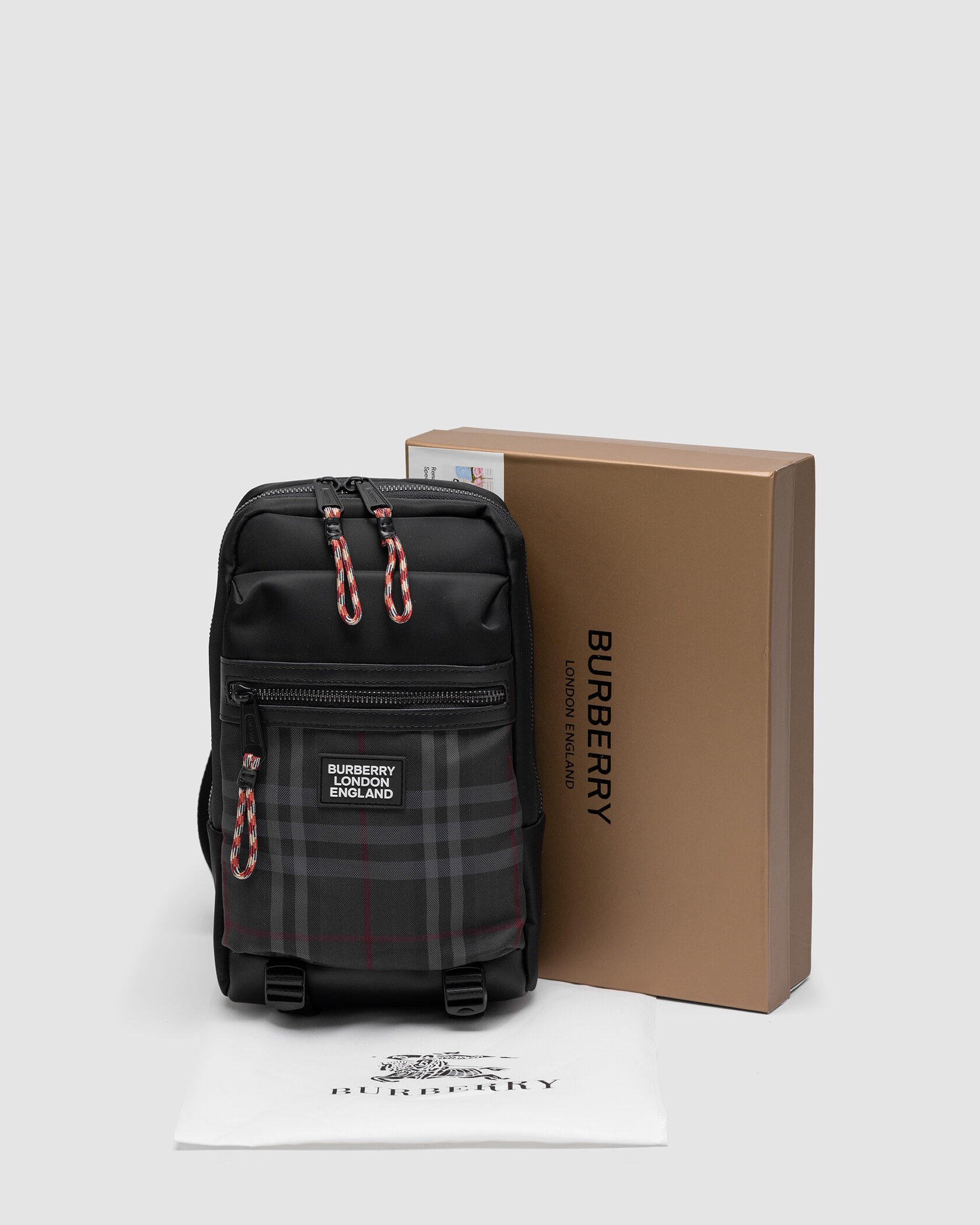 Burberry Black/Grey Canvas Nylon Crossbody Bag - 2