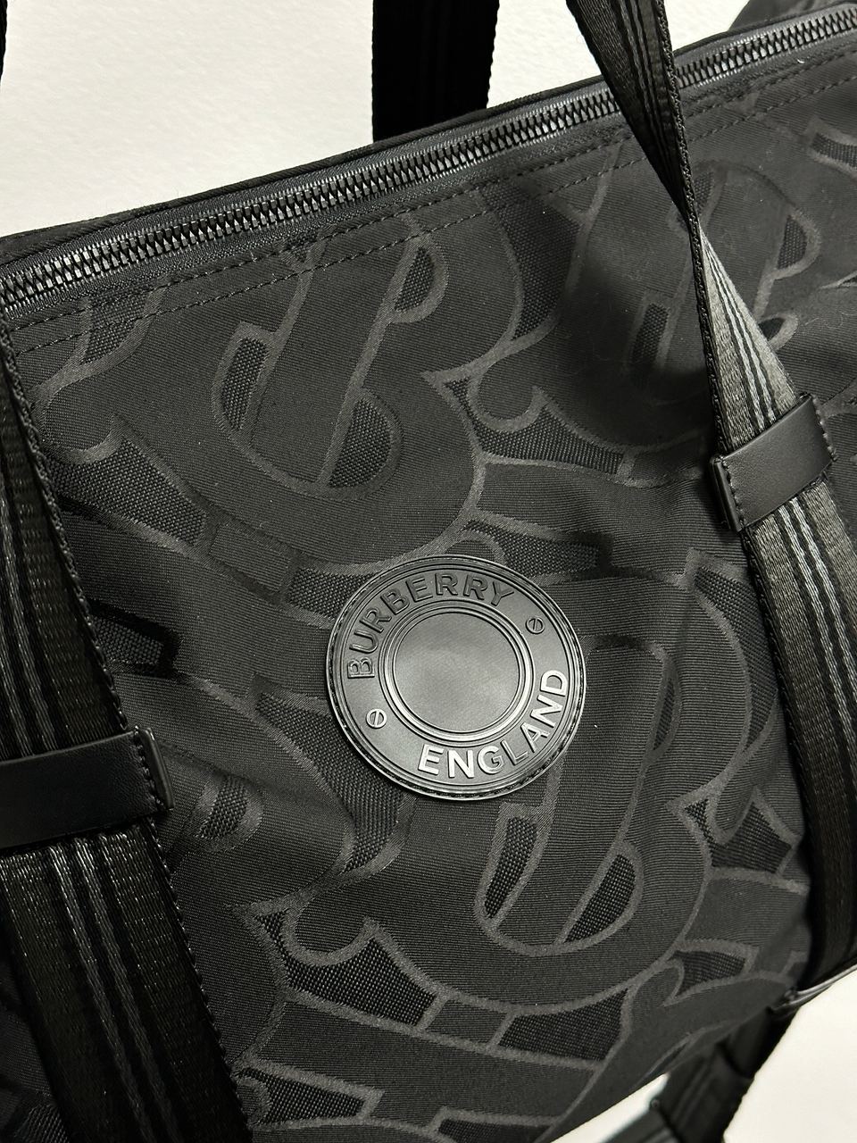 Burberry Black Monogram Recycled Polyester Jacquard Holdall - 11
