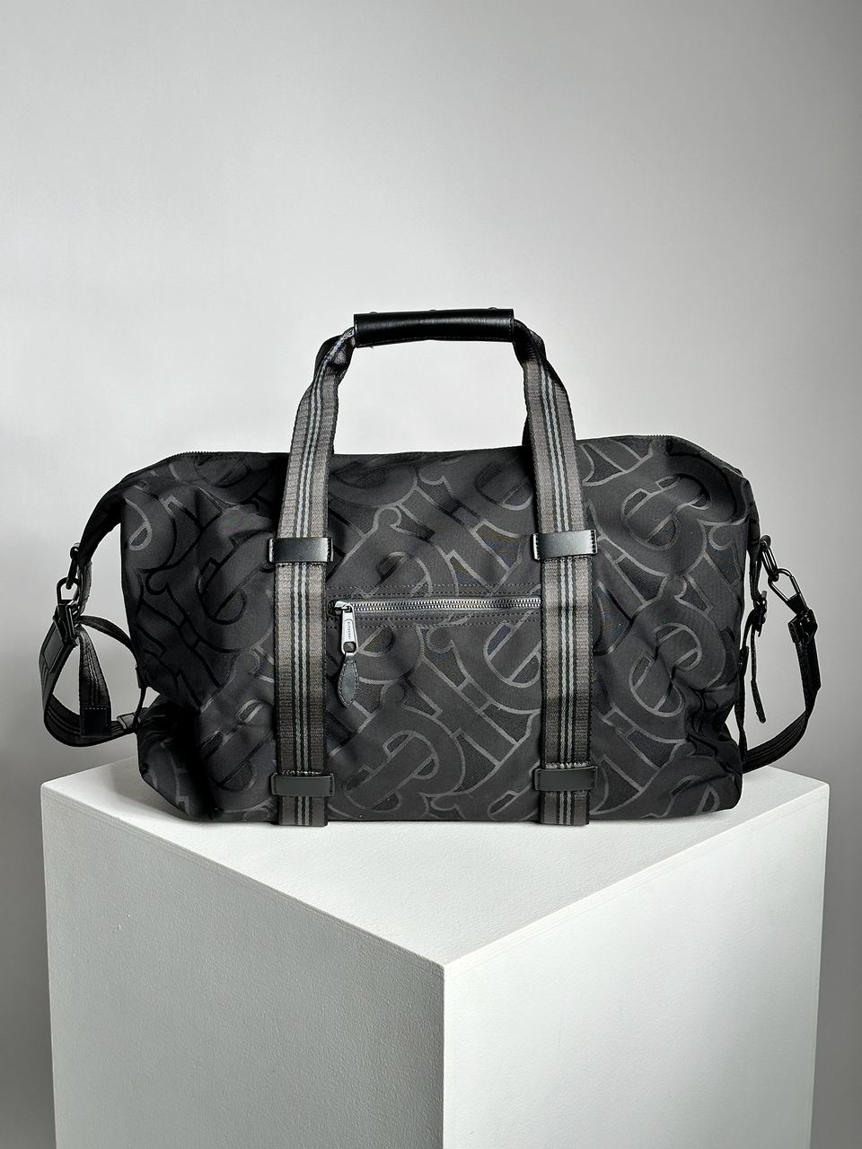 Burberry Black Monogram Recycled Polyester Jacquard Holdall - 12