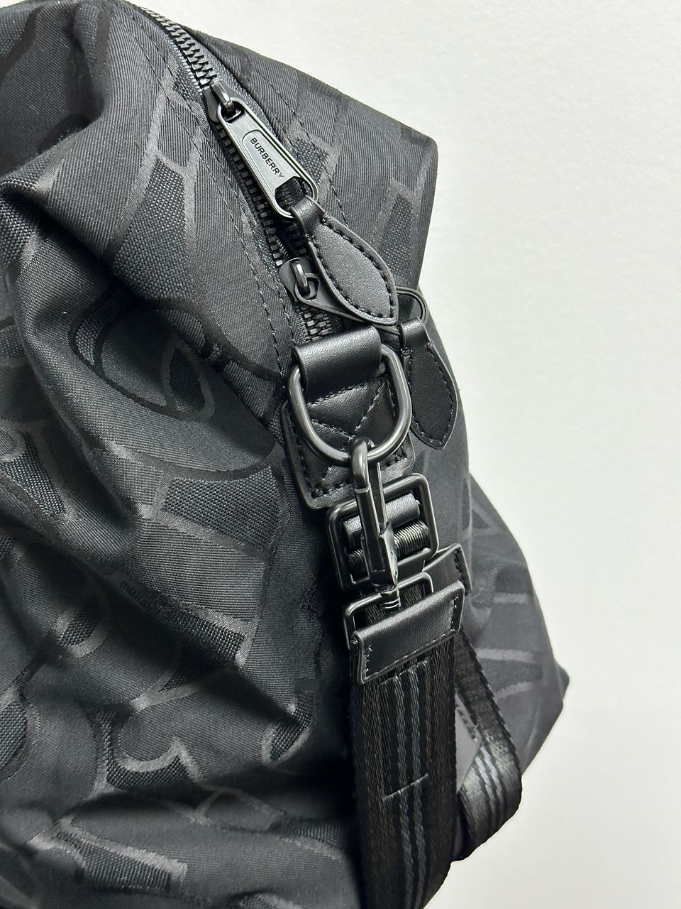 Burberry Black Monogram Recycled Polyester Jacquard Holdall - 15