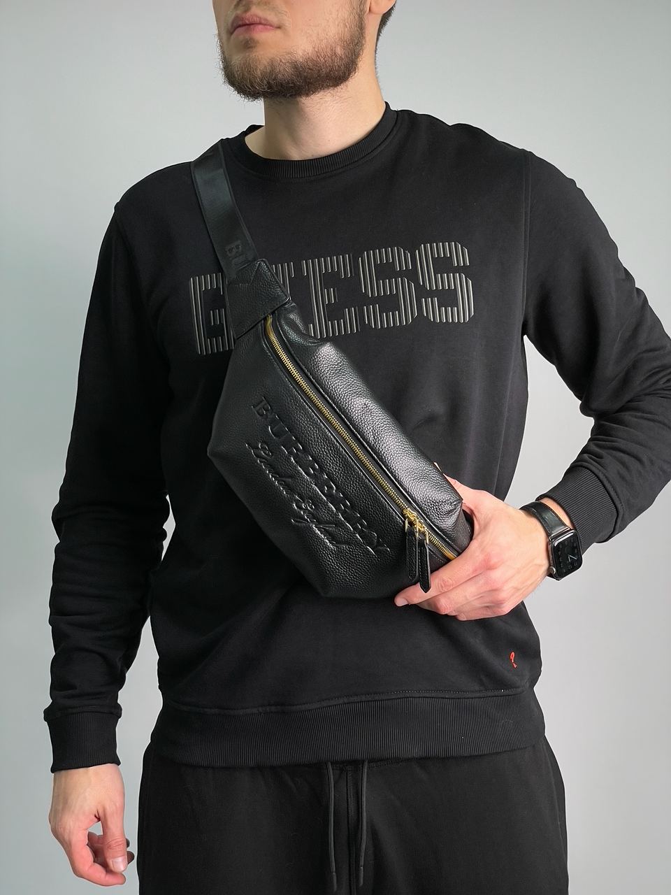 Burberry Bum Bag Embossing Leather - 5