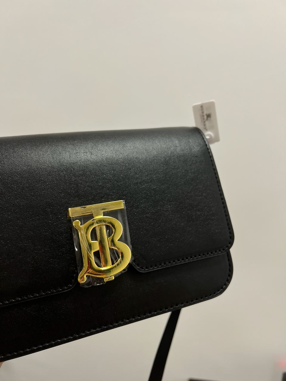 BURBERRY Calfskin Mini TB Bag Black - 10