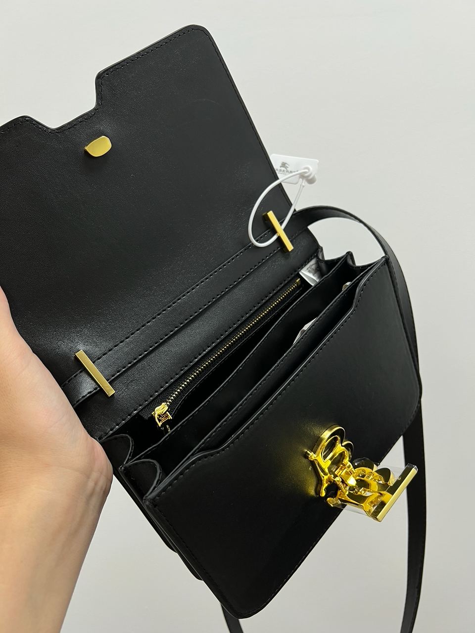 BURBERRY Calfskin Mini TB Bag Black - 15