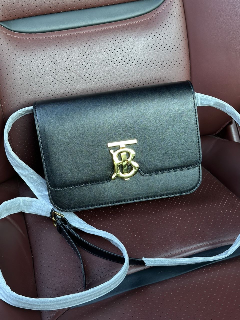 BURBERRY Calfskin Mini TB Bag Black - 3