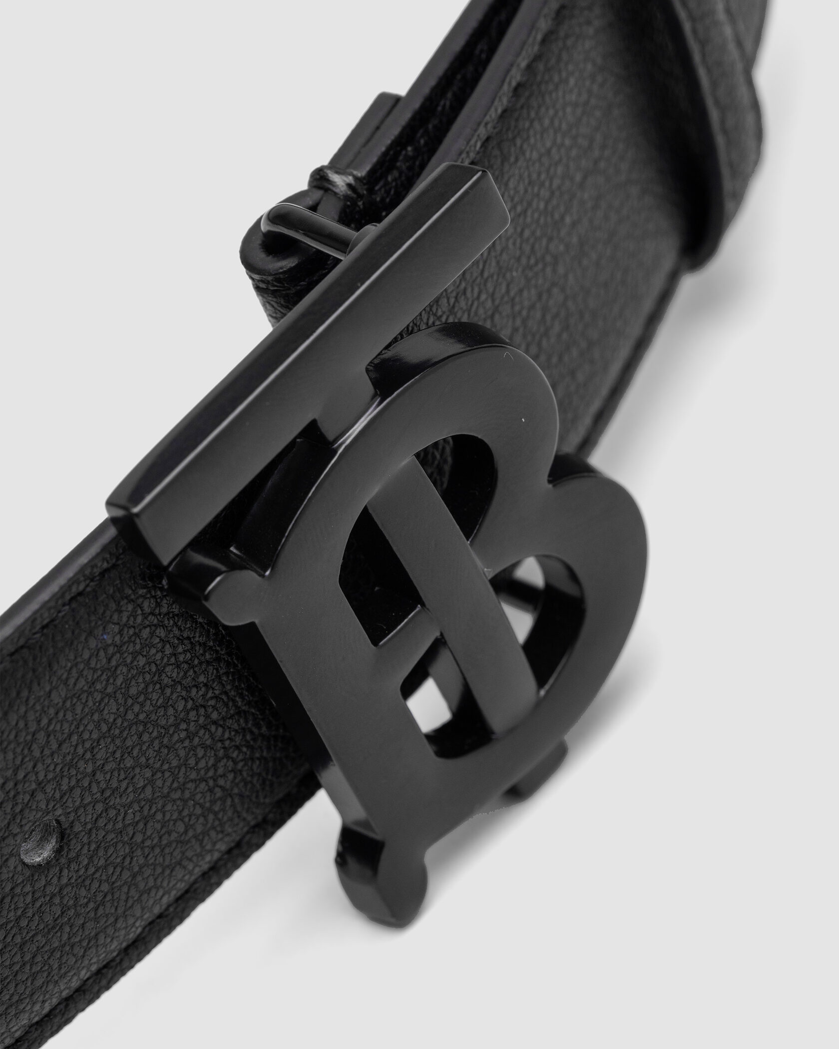 Burberry Leather TB Belt Black/Black - 3
