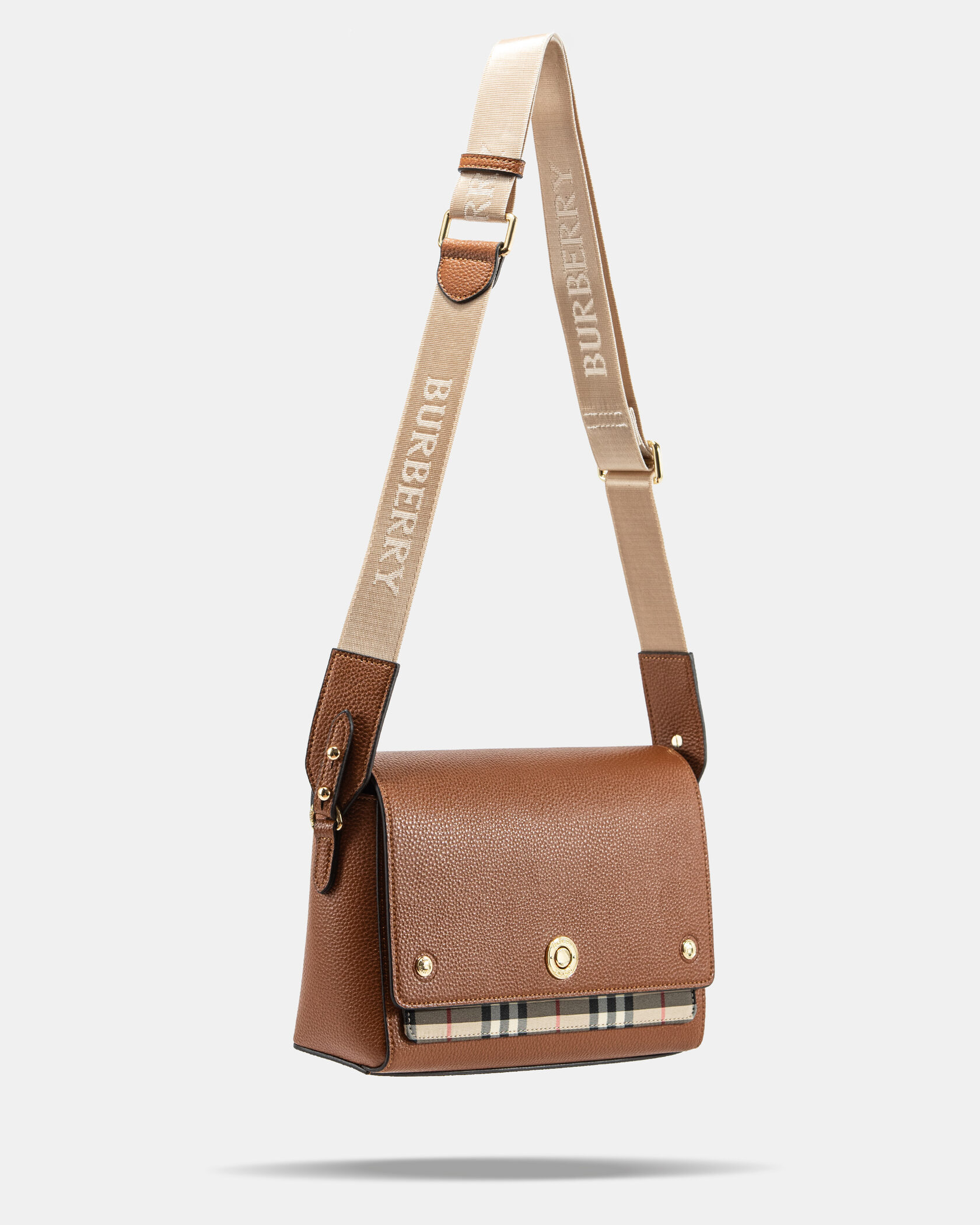 Burberry Leather Vintage Check Note Cross-Body Bag - 5