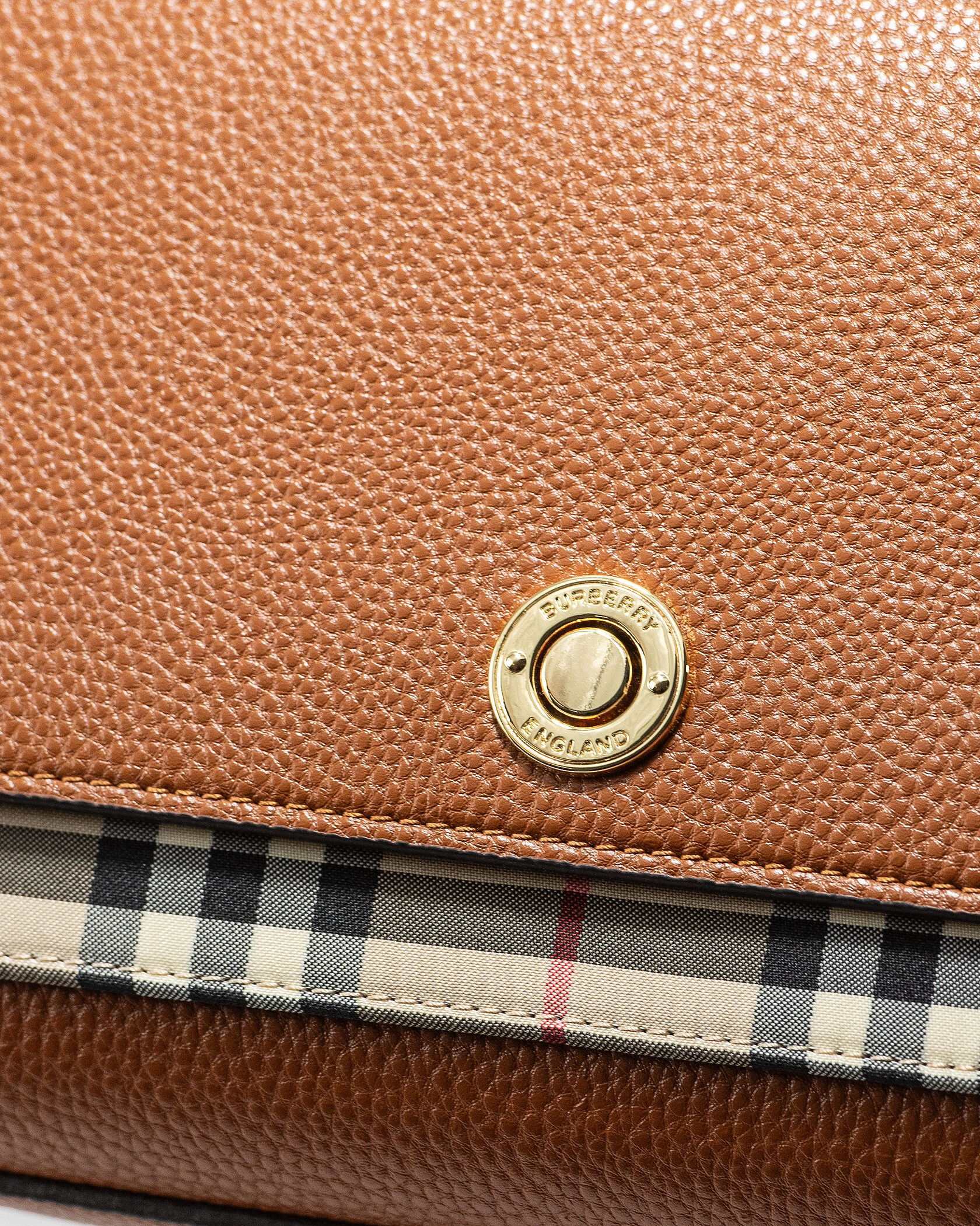 Burberry Leather Vintage Check Note Cross-Body Bag - 7