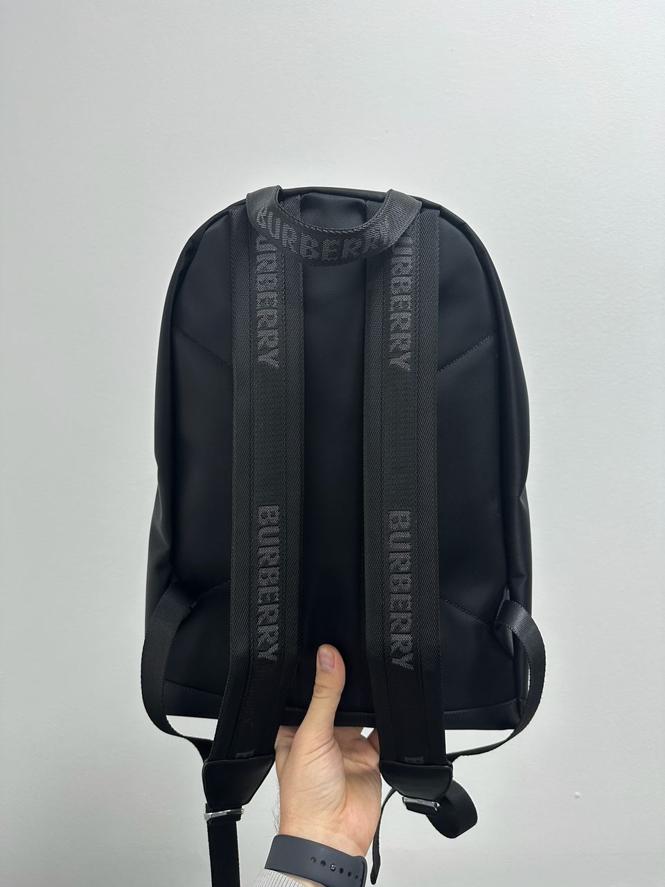 Burberry Logo Print Nylon Backpack Black - 3