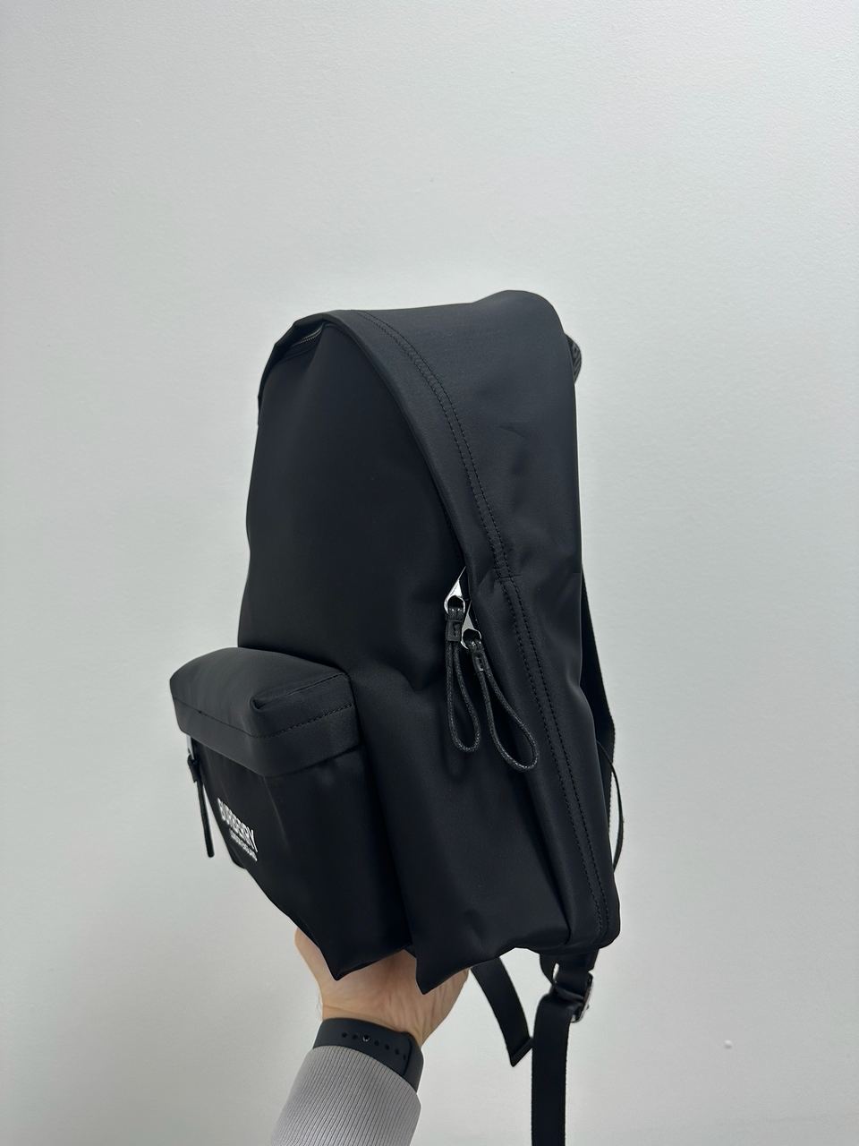Burberry Logo Print Nylon Backpack Black - 4