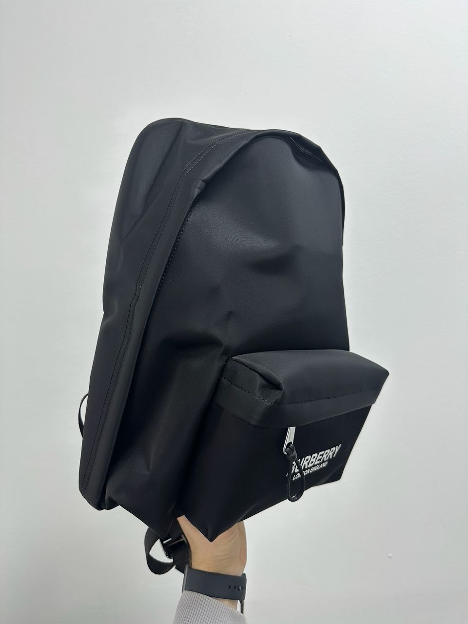 Burberry Logo Print Nylon Backpack Black - 5