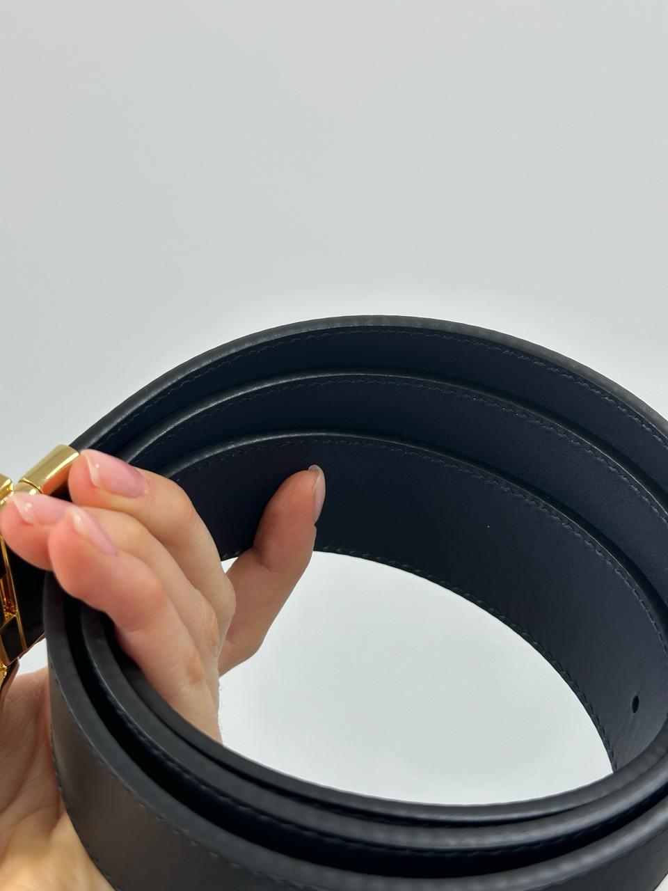 Burberry Reversible Grainy Leather Belt Gold - 12