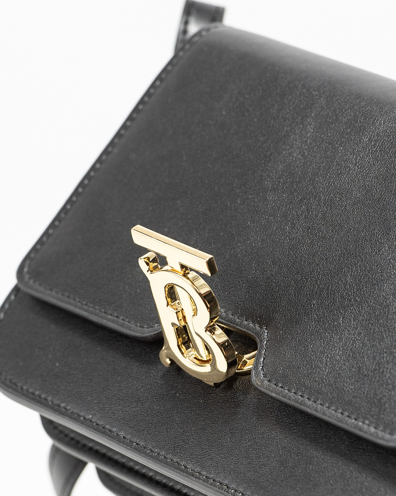 Burberry Small Leather TB Bag Black - 9