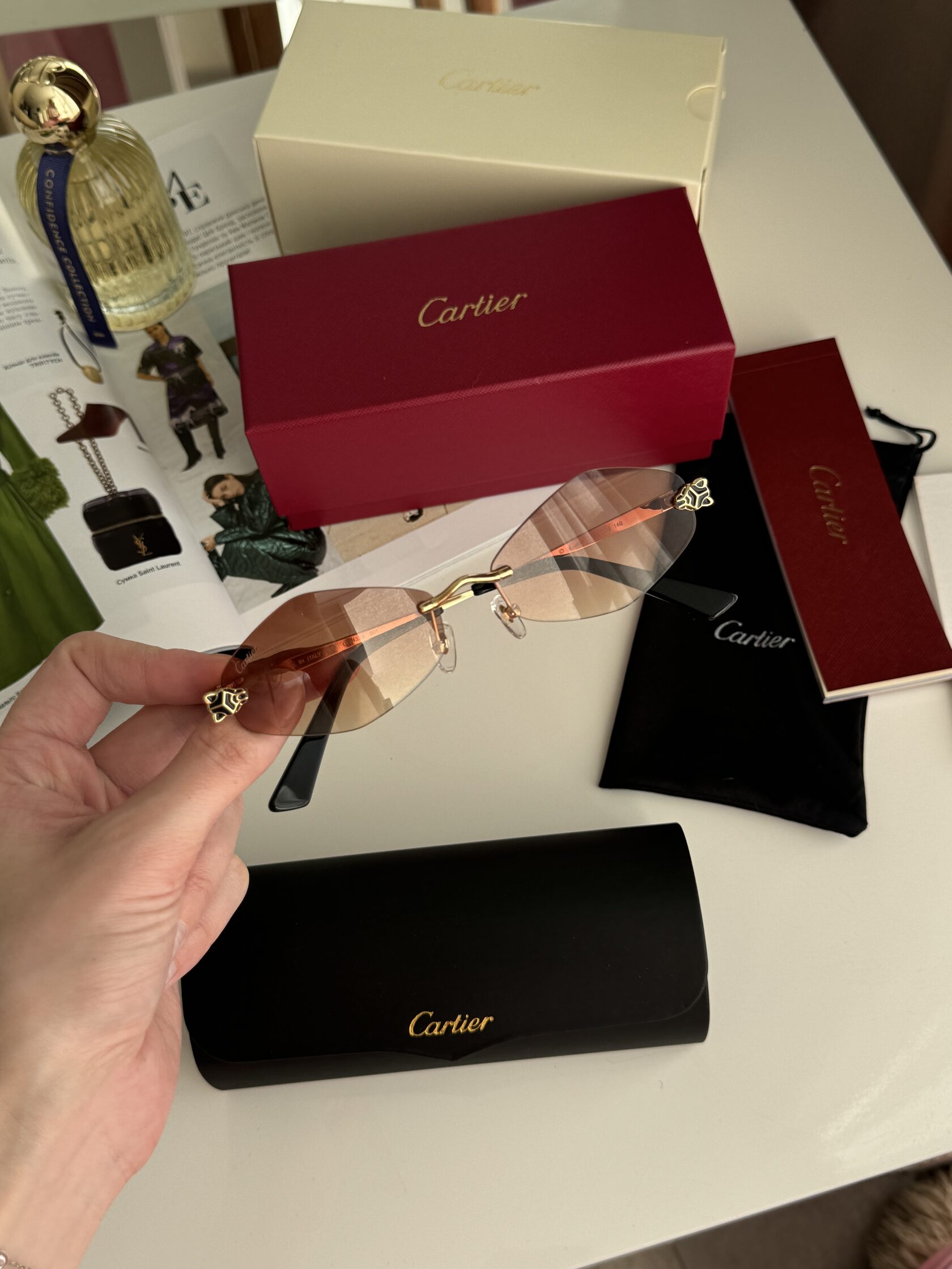 Cartier Panthère Losange Brown/Gold CT0433S - 8