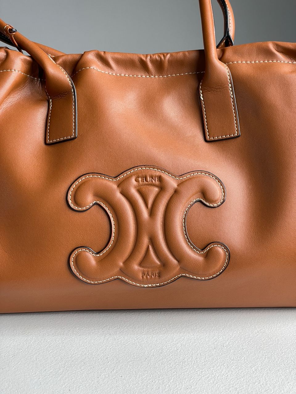 Celine Cabas Drawstring Cuir Triomphe In Smooth Calfskin Tan - 12