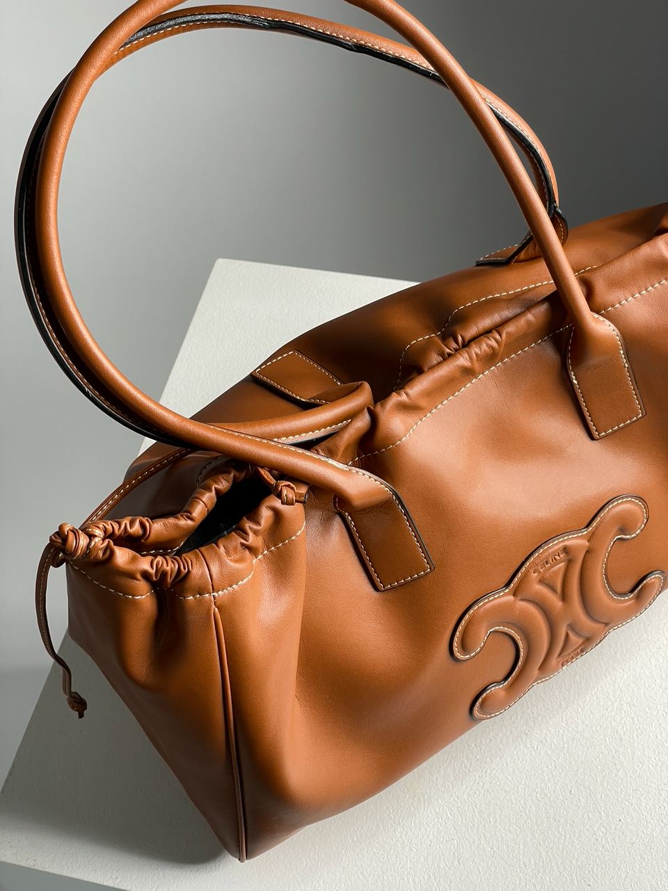 Celine Cabas Drawstring Cuir Triomphe In Smooth Calfskin Tan - 15