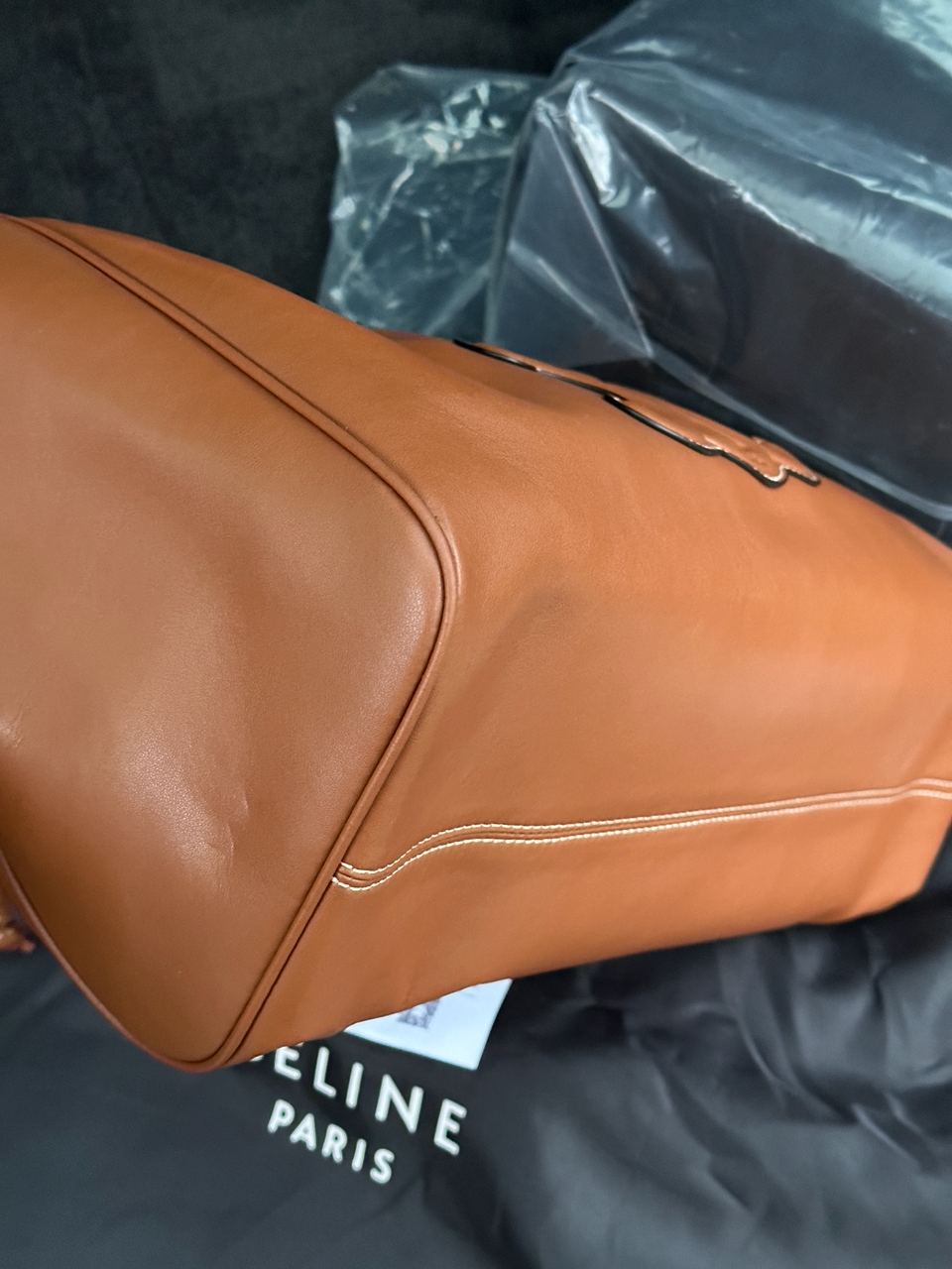 Celine Cabas Drawstring Cuir Triomphe In Smooth Calfskin Tan - 25