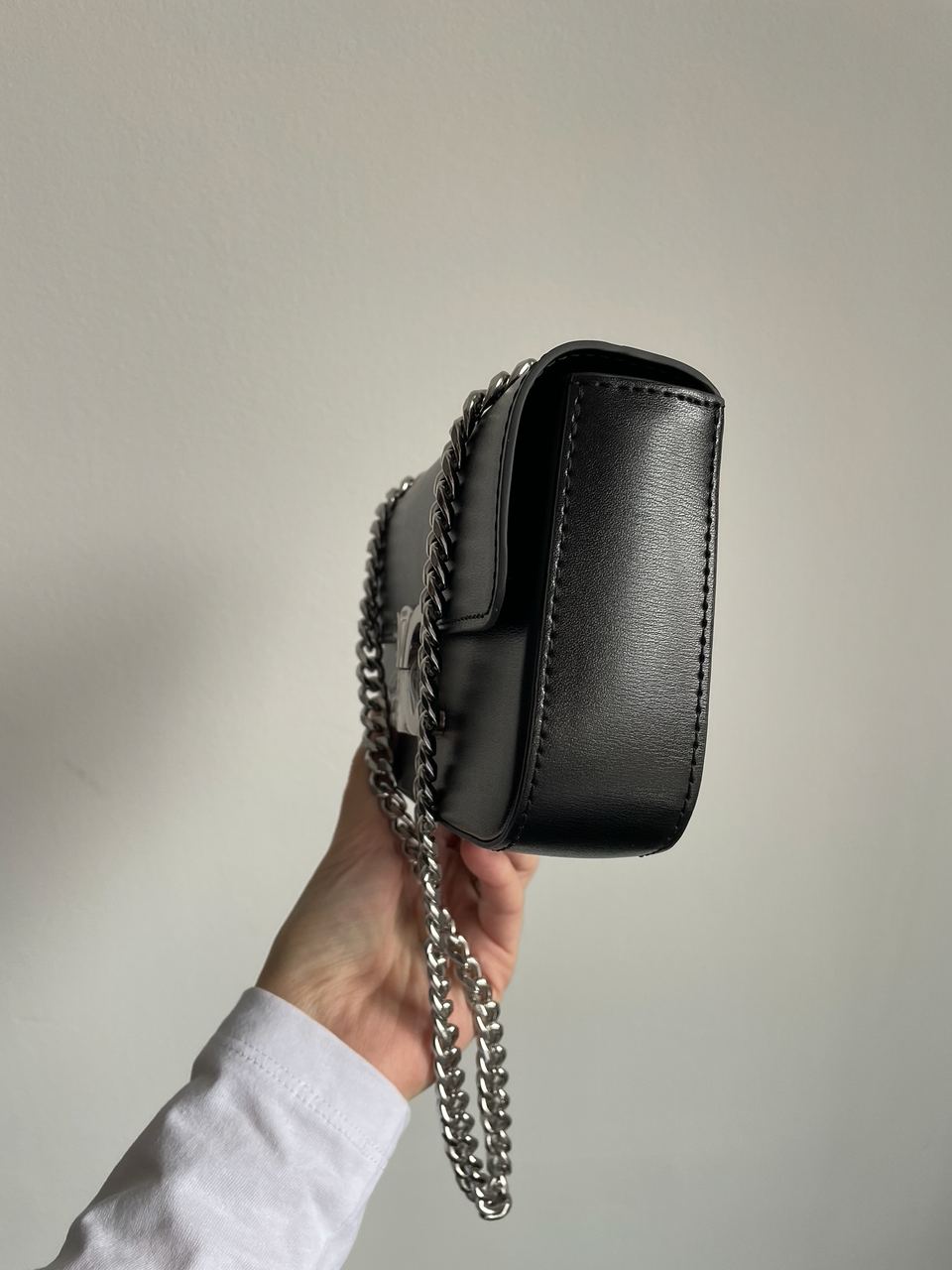 Celine Chain Shoulder Bag Claude In Shiny Calfskin Black/Silver - 9