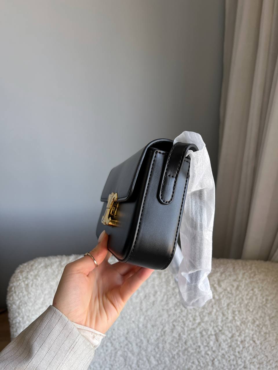 Celine Classique Triomphe Bag In Shiny Calfskin Leather - 10