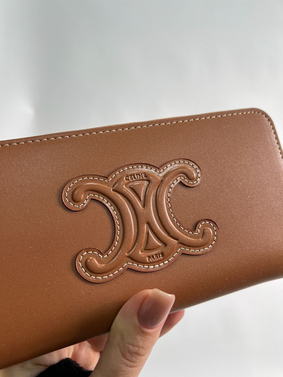 Celine Large Zipped Wallet Cuir Triomphe in Smooth Calfskin Brown - 8