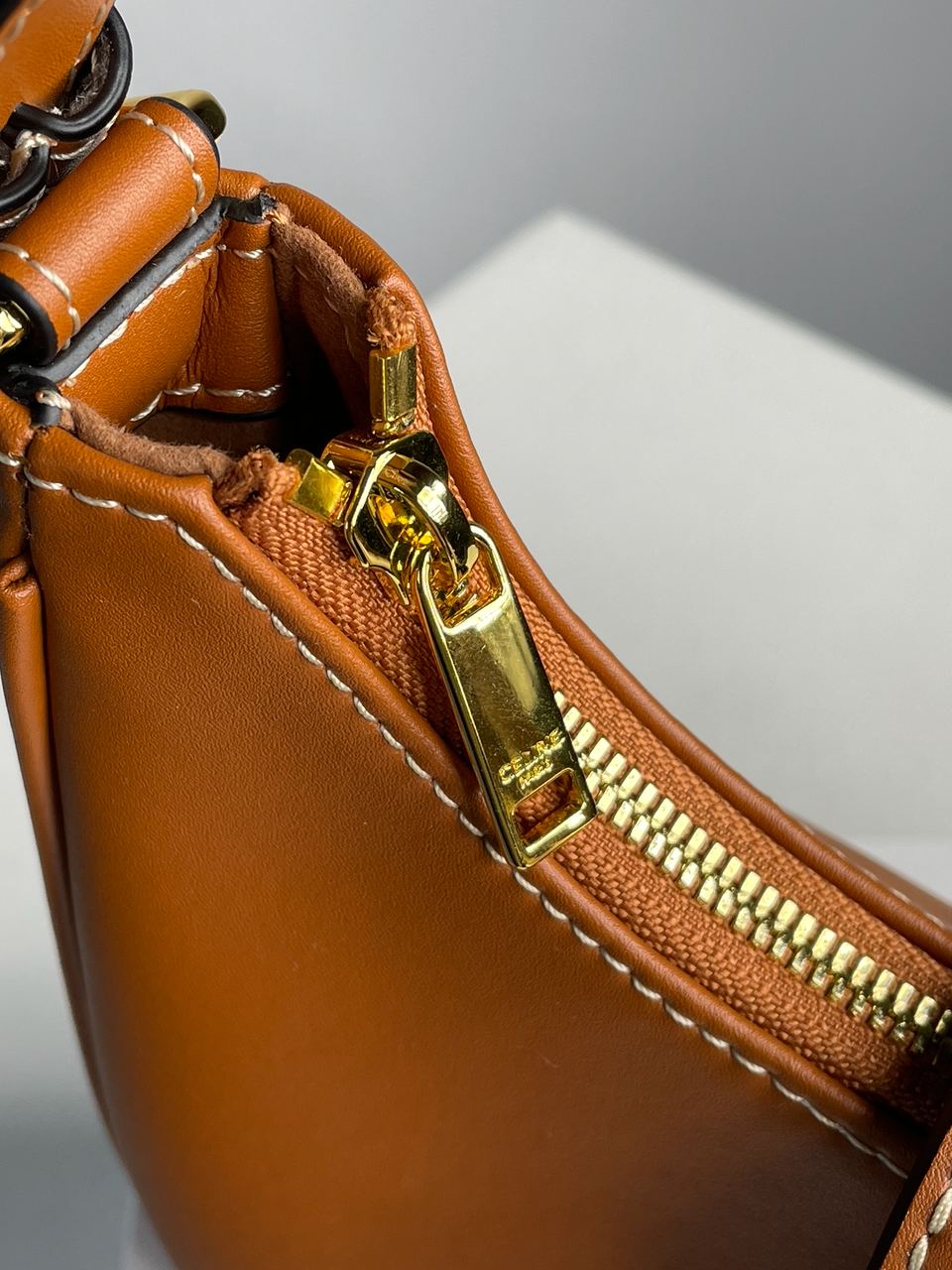 Celine Medium Ava Triomphe Bag in Smooth Calfskin Tan - 19