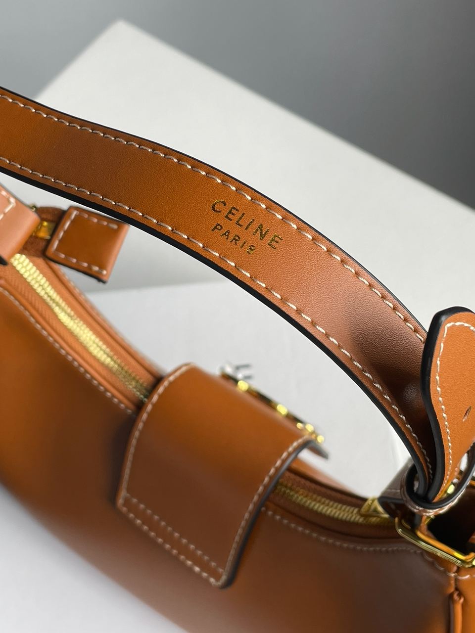 Celine Medium Ava Triomphe Bag in Smooth Calfskin Tan - 20